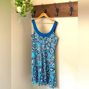 Ann Taylor Blue Print Sleeveless Dress Size 12